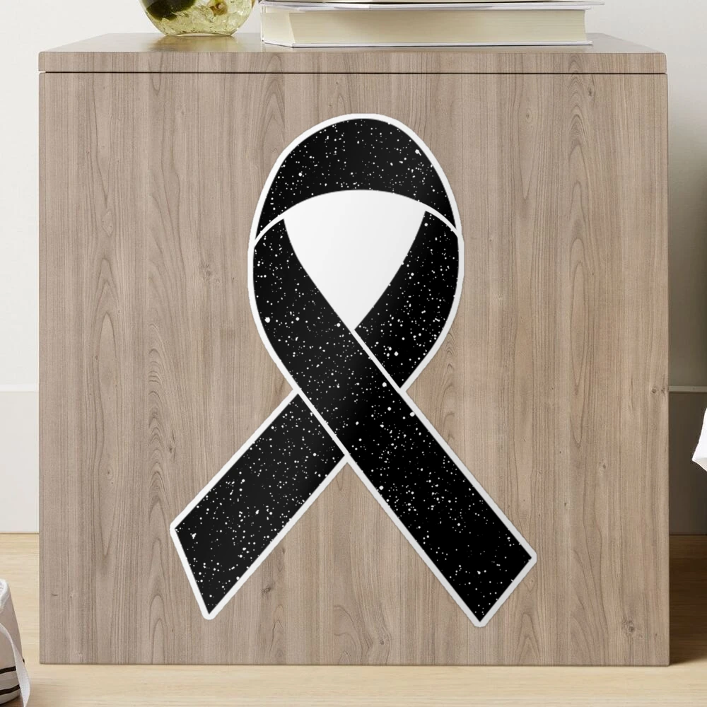 Personalized Awareness Melanoma Cancer Ribbon (Black) - Pack of 10