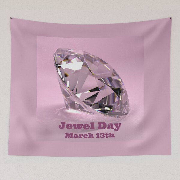 Item preview, Pretty Diamond Jewel On Pink Background Jewel Day Design designed and sold by debmund.