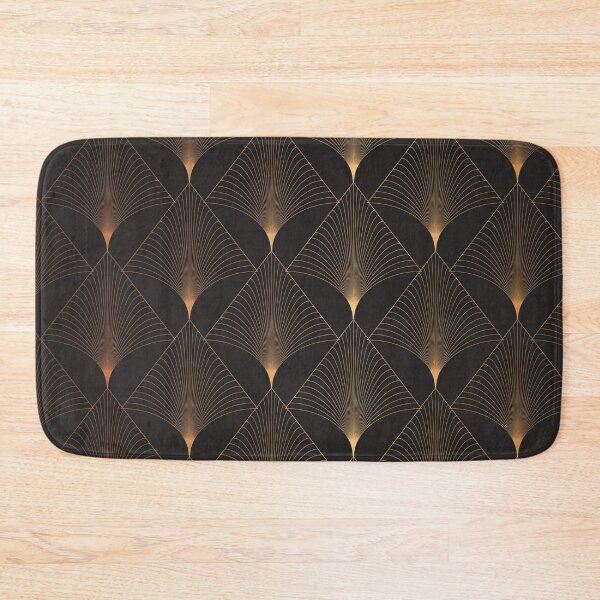 Luxury Minimal Abstract Modern Elegant Gold Pattern Bath Mat