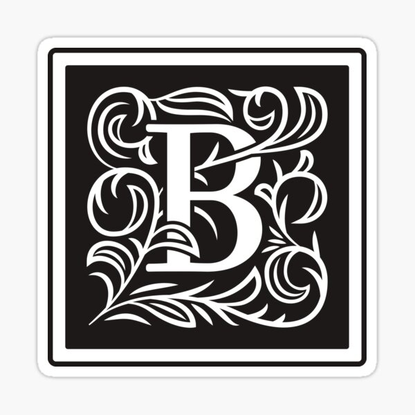 "Nouveau Letter B, Monogram Letter Ornament, Ornamental Letter B, Art ...