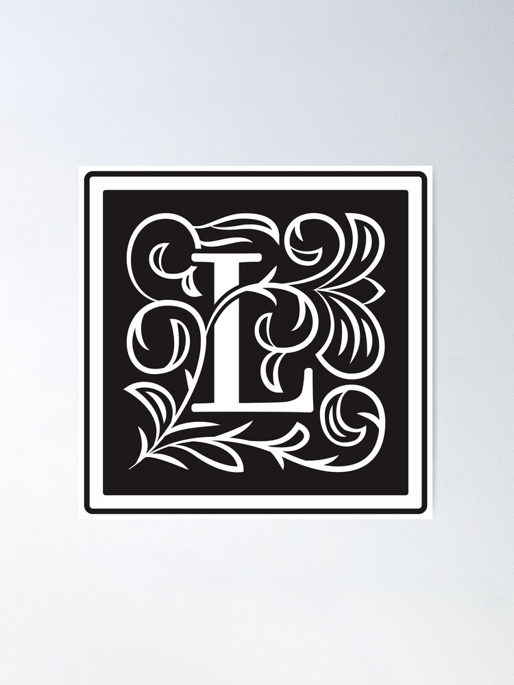 alphabet, monogram initials, vignette letter L ornamental letter L stylized  letter L ornament L Toddler T-Shirt by Elena Gantchikova - Pixels