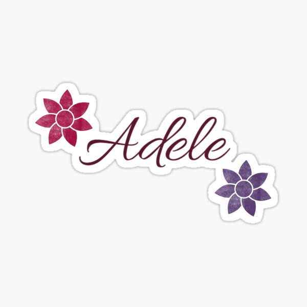 Item preview, Adele Floral Name Calligraphy Design Black Version designed and sold by Cora Gregory.