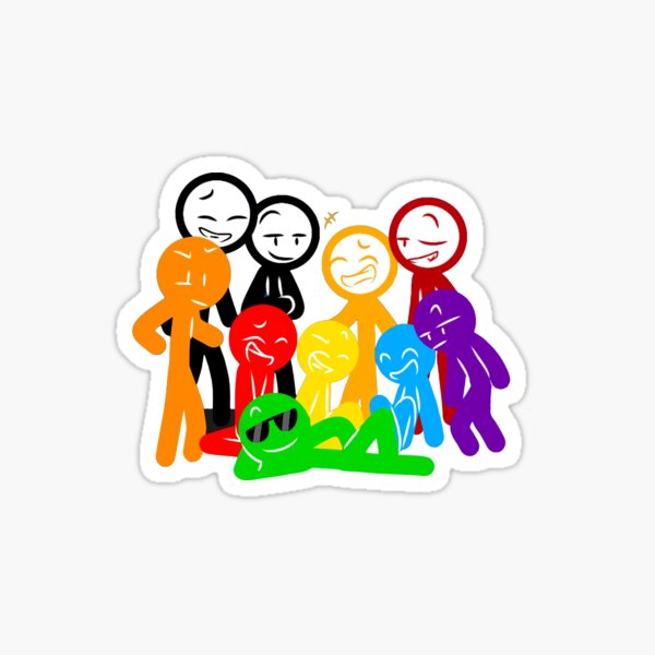 Alan Becker five stick figures animation characters sticker set Sticker  for Sale by BoldPencil