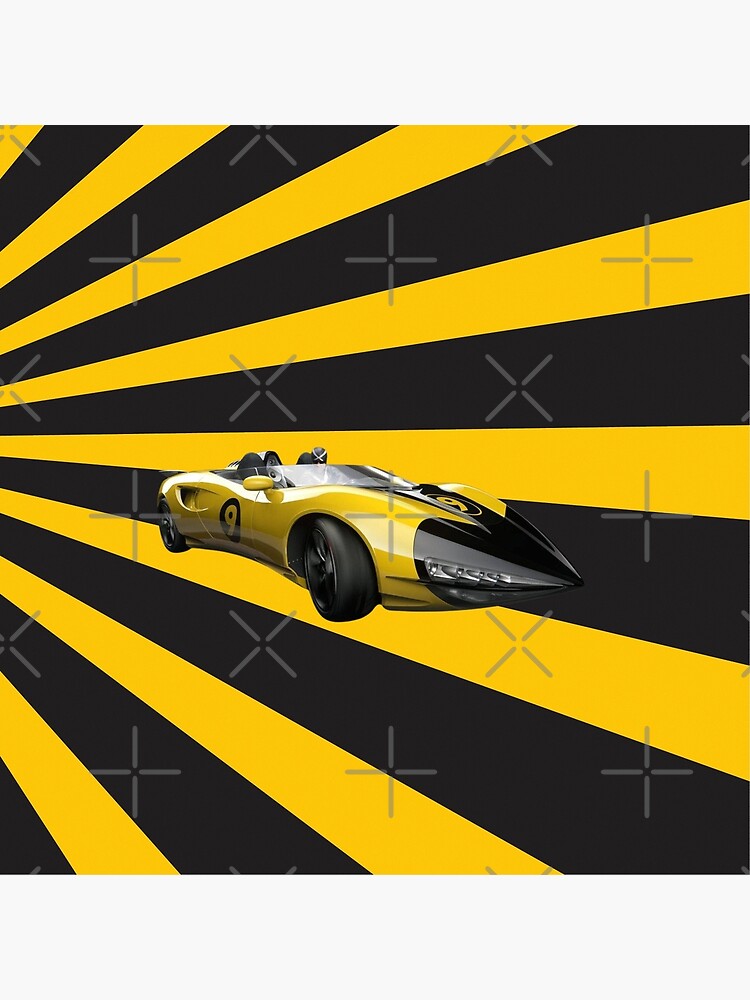 Art Poster Racing Car with Night Sky Auto