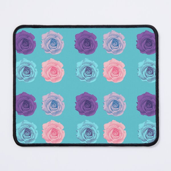 Item preview, Four Pretty Roses On A Turquoise Background Purple Lavender Turquoise Pink designed and sold by debmund.