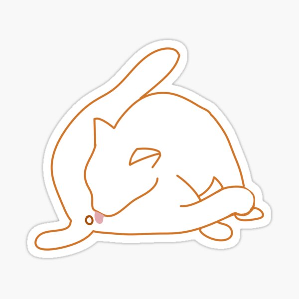 Orange Cat Licking Butt Sticker By Taylorj Redbubble