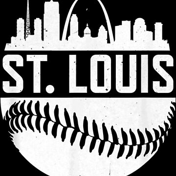 Vintage St. Louis Baseball STL Skyline Novelty Cardinal Gift T-Shirt