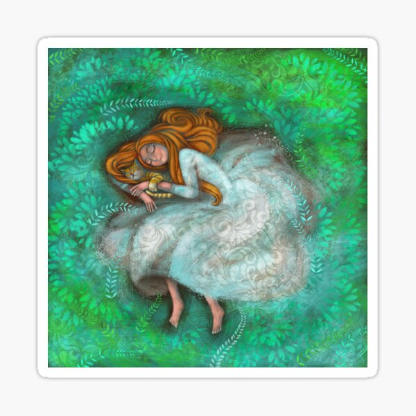 Sleeping with cat Sticker