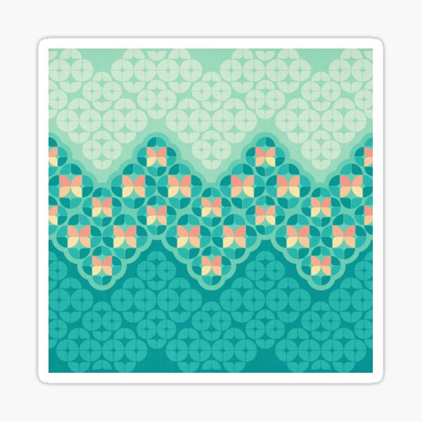 Blue Garden Pattern Sticker