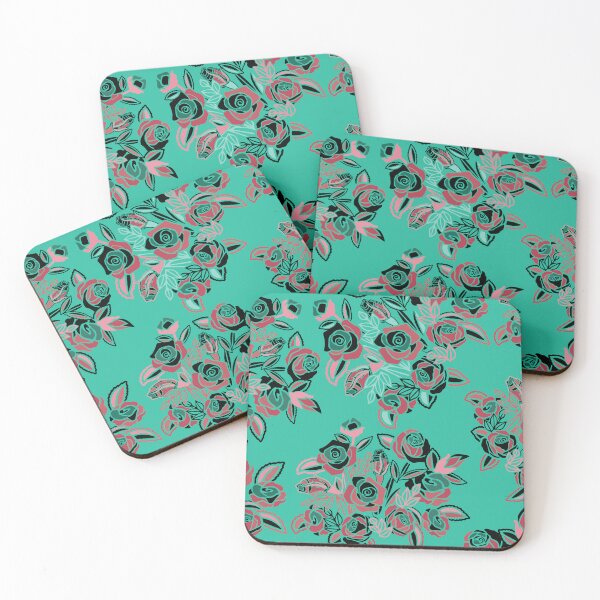 Item preview, Vintage Teal One Dozen Roses Please designed and sold by sunnthreads.