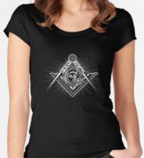 Freimaurer-alles sehende Augen-Kompass-Kleid Tailliertes Rundhals-Shirt