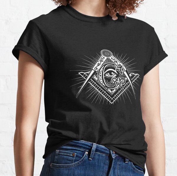 Vista previa del artículo con la obra «Freemason All Seeing Eye Compass Apparel», diseñado y vendido por MichaelAndrewLo.