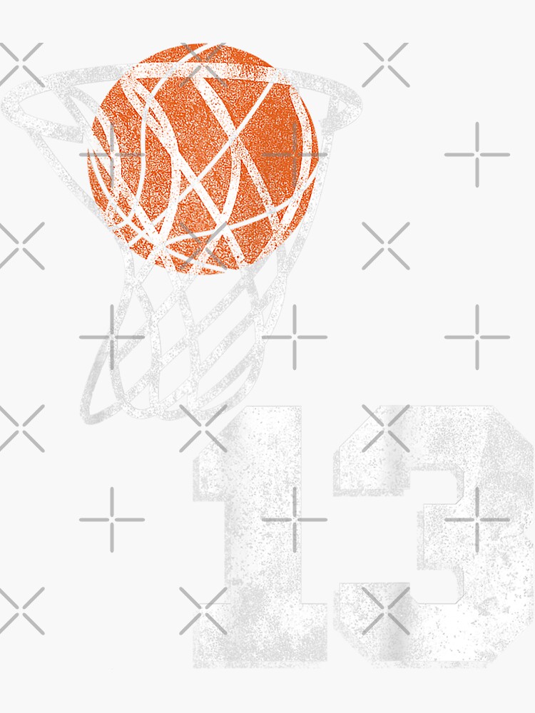 "Vintage Basketball Jersey Number 13 TShirt Player Number" Sticker by