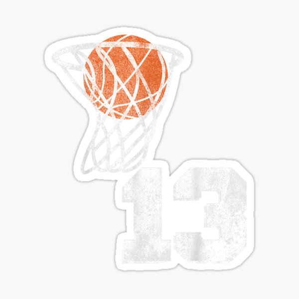 "Vintage Basketball Jersey Number 13 TShirt Player Number" Sticker by