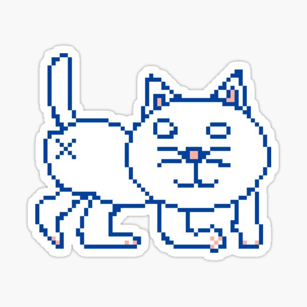 Cute Cat Pixel Art  Sticker for Sale by Jaade Santos Ferreira