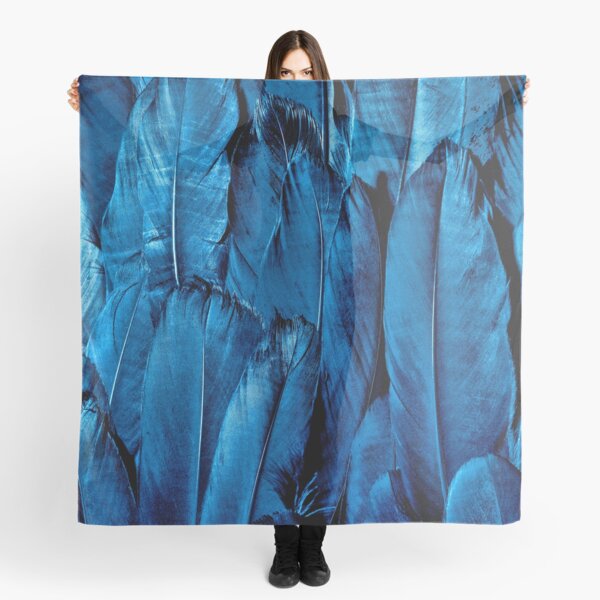 Blue Feather Close Up Scarf
