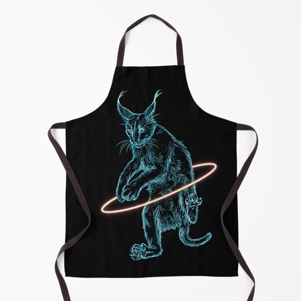 Item preview, Blue Green Neon Caracal Cat in Hula Hoop designed and sold by nimreninmu.