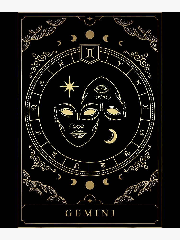 "Gemini Tarot Card Zodiac" Poster for Sale by vincentalan Redbubble