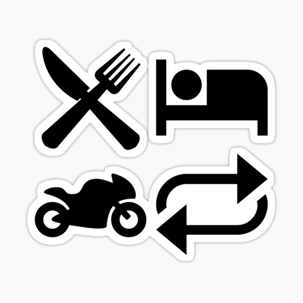 Eat, Sleep, Ride, Repeat Sport Bike (Black Text) Sticker