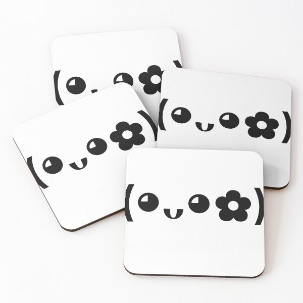 Item preview, Cute kaomoji with a flower black designed and sold by Soft-Maiot.