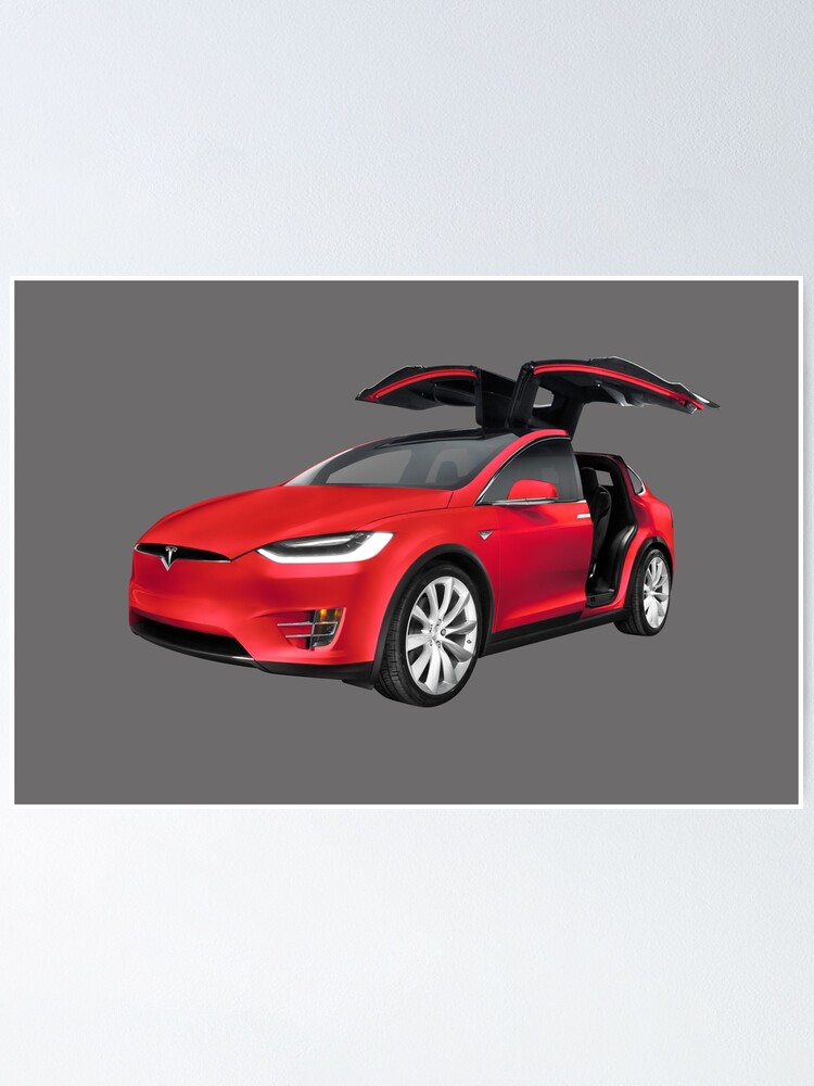 Tesla Model S Red Poster by TeslaMotion