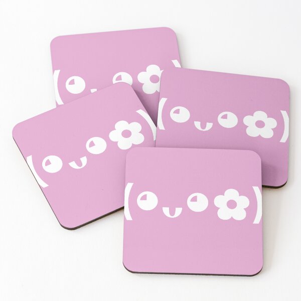 Item preview, Cute kaomoji with a flower white with a purple background designed and sold by Soft-Maiot.