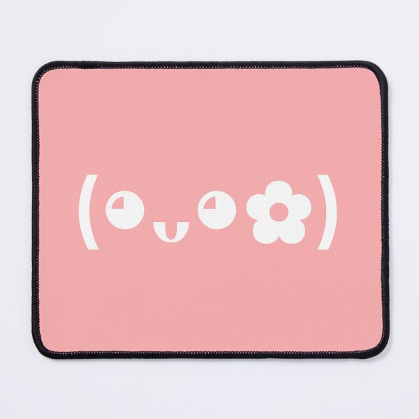 Item preview, Cute kaomoji with a white flower in a pink background designed and sold by Soft-Maiot.
