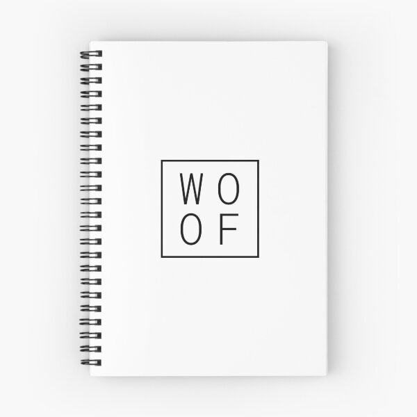 Aperçu de l'œuvre WOOF - Police de caractère minimaliste noire dans un carré - En boîte créée et vendue par 8PawsStudio.