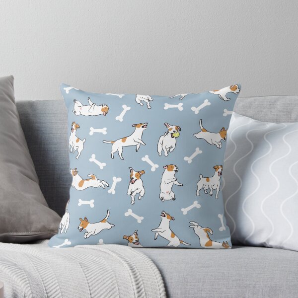 Artikel-Vorschau von Spielender Jack Russell Terrier - blauer Hintergrund, designt und verkauft von Lulupainting.