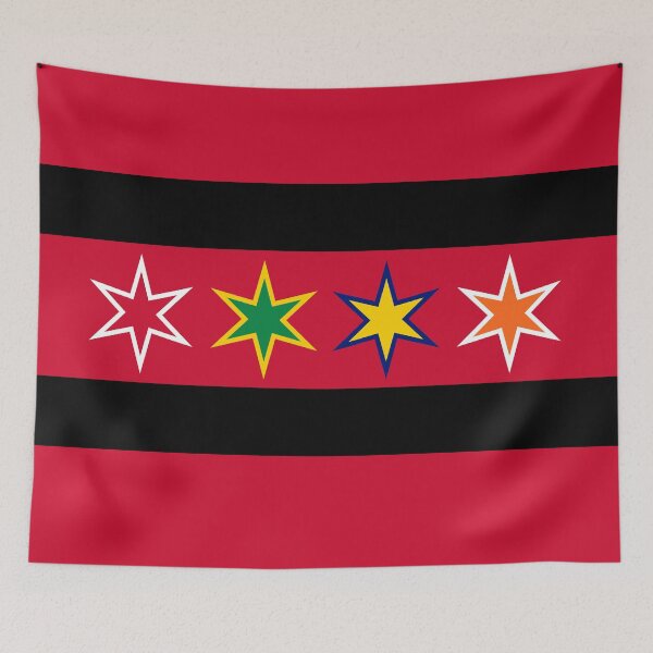 Item preview, Chicago City Flag - Blackhawks designed and sold by HootMoose.