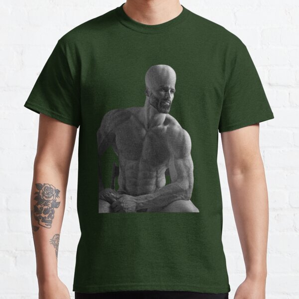 GIGA CHAD Meme Shirt Masculin YES Shirt Sharp Jaw Tight Abs 