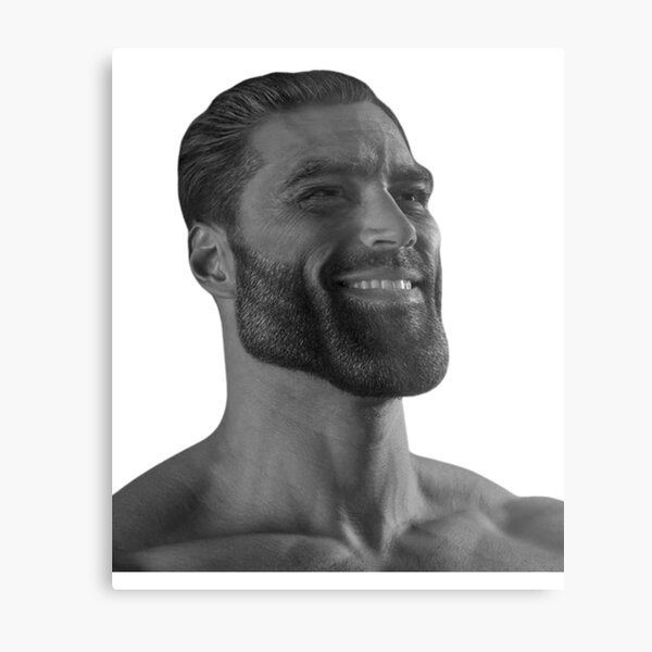 giga chad meme' Poster, picture, metal print, paint by Lowpoly