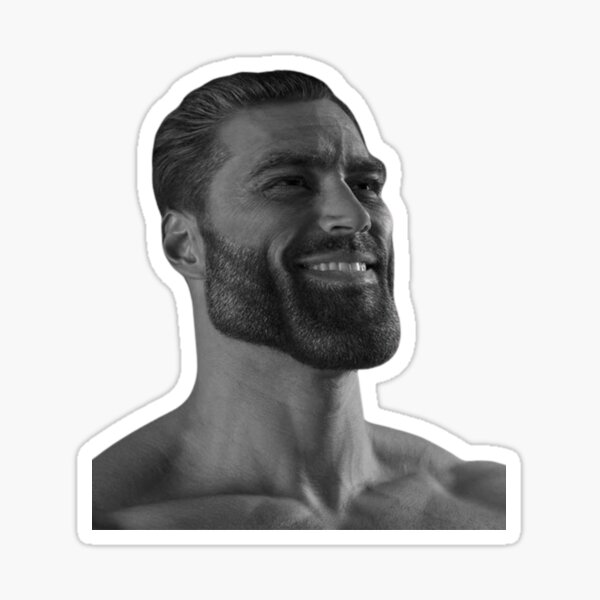 Giga Chad Sticker for Sale by Chaiser