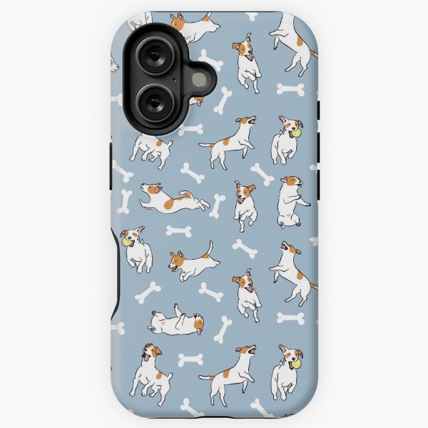 Item preview, Playing Jack Russell Terrier - Blue Background designed and sold by Lulupainting.