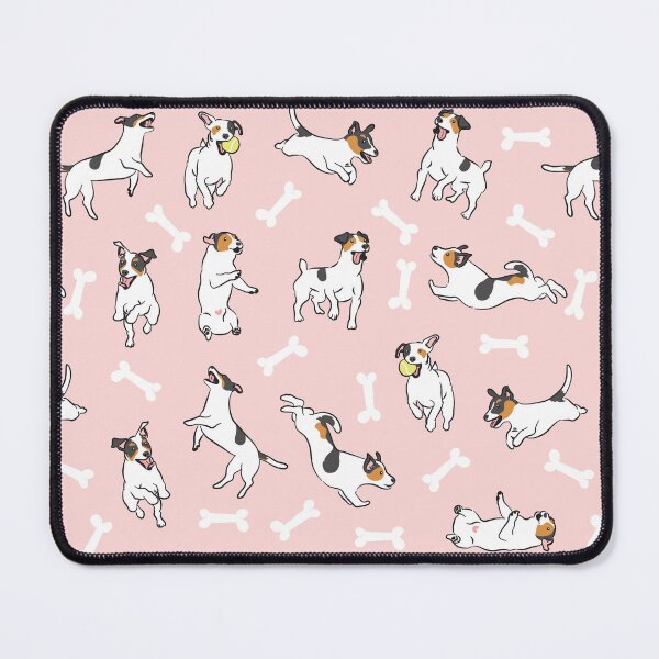 Item preview, Playing Tricolor Jack Russell Terrier - Pink Background designed and sold by Lulupainting.