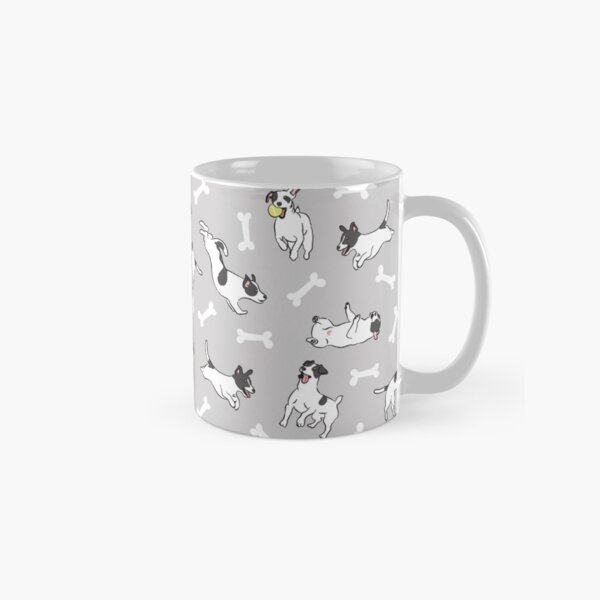 Item preview, Playing Black and White Jack Russell Terrier - Gray Background designed and sold by Lulupainting.