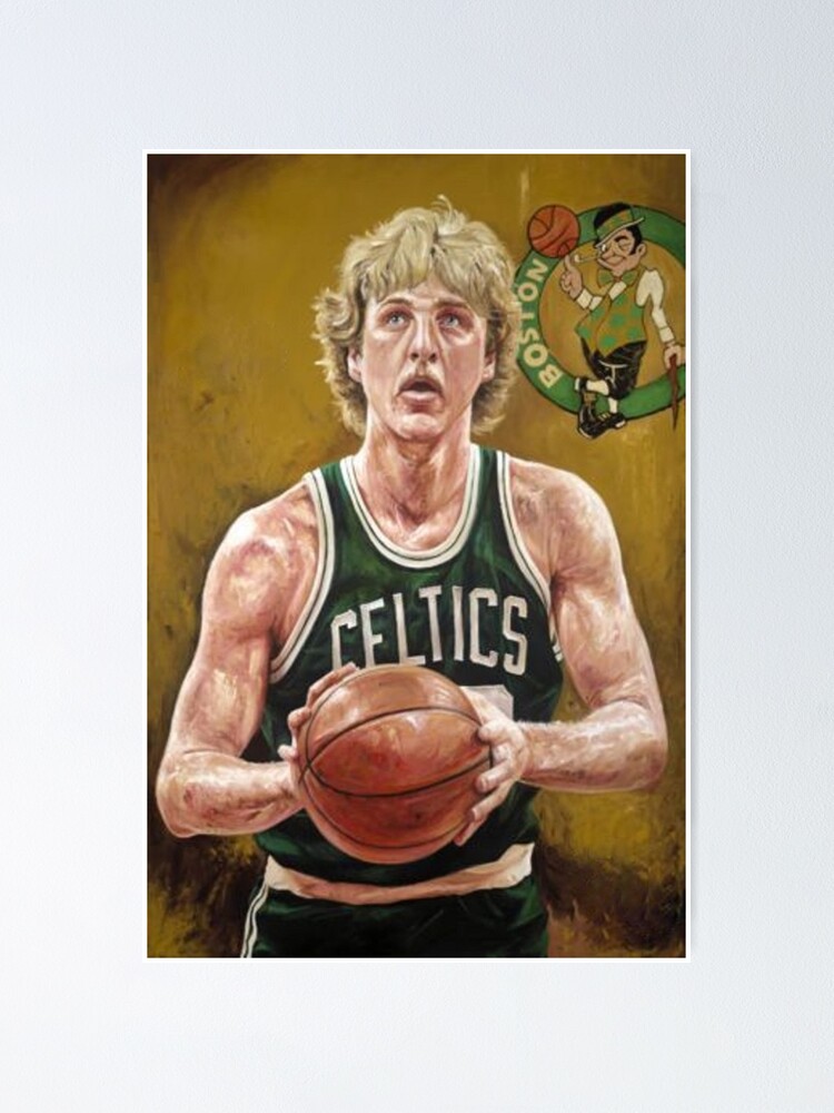 Larry Bird Boston Celtics Watercolor Strokes Pixel Art 150 Mixed