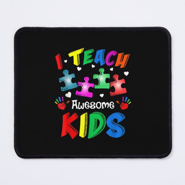 Item preview, I Teach Awesome Kids Autism Awareness puzzle Teacher designed and sold by johnsimonart.