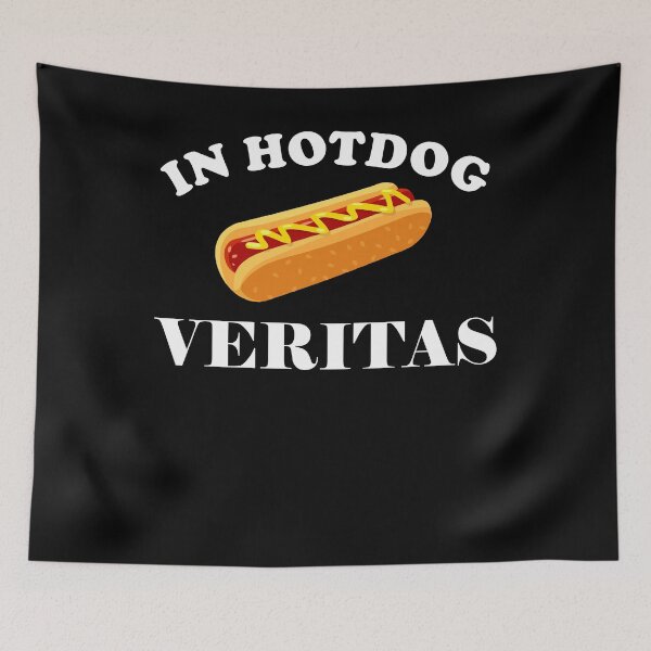 Artikelvorschau, In Hotdog veritas - lustiger Grill Spruch entworfen und verkauft von VitoTDesign.