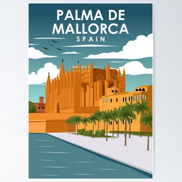 Item preview, Palma De Mallorca Spain Vintage Minimal Retro Travel Poster designed and sold by Stadify.