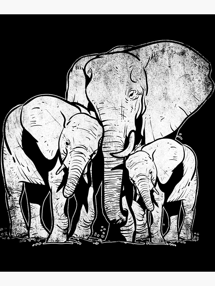 "Elephant Family Elephant" Poster for Sale by SkylerKason | Redbubble