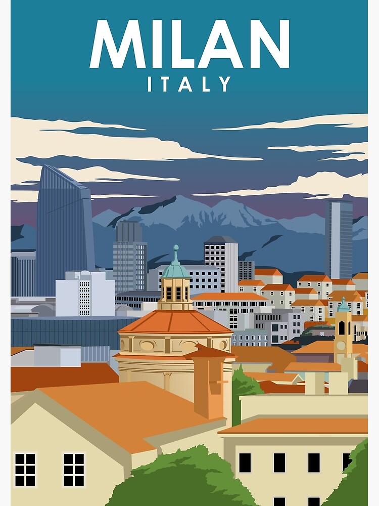 Milan Italy Vintage Minimal Retro Travel Poster | Poster