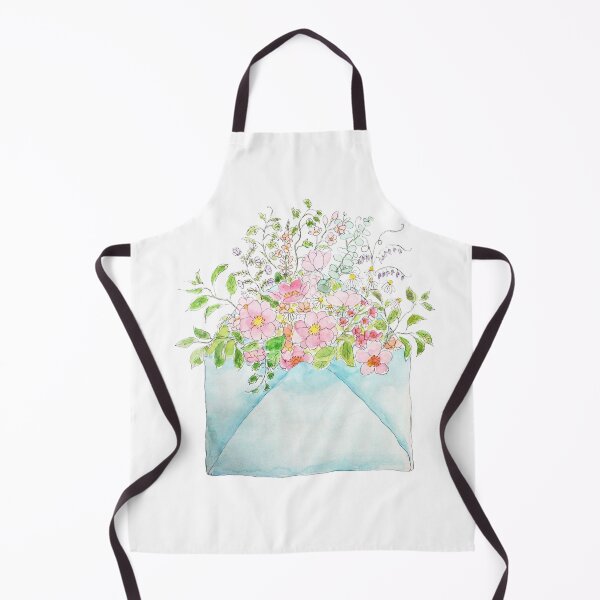Item preview, hand painted pink flowers in blue envelop ink and watercolor  designed and sold by ColorandColor.