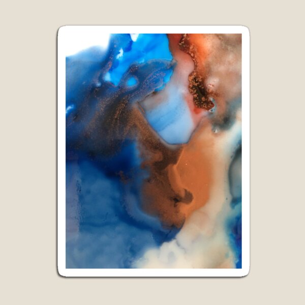 Ink blots copper and red Magnet