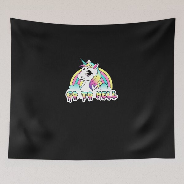 Item preview, "Go To Hell" Pastel Goth Unicorn  Sticker designed and sold by Hibaeeb.