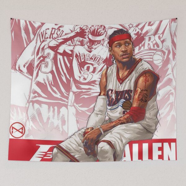 Item preview, Allen Art Print, limited Basketball Poster black white designed and sold by louveloiuc.