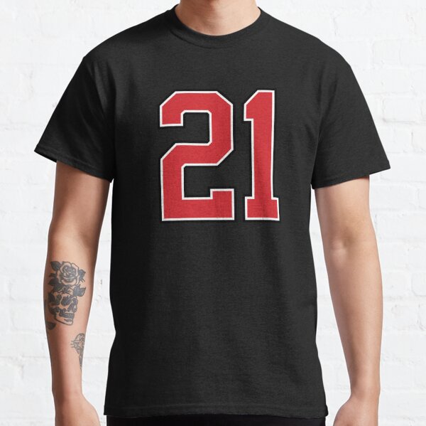 Number #21 Yellow Sports Fan Jersey Number T-Shirt