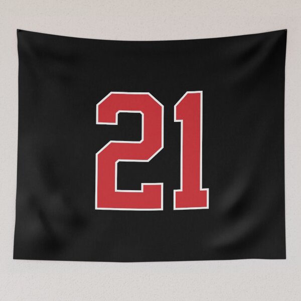 Item preview, Sports Number 21, red black color lucky sport twenty one designed and sold by ArtIsParty.