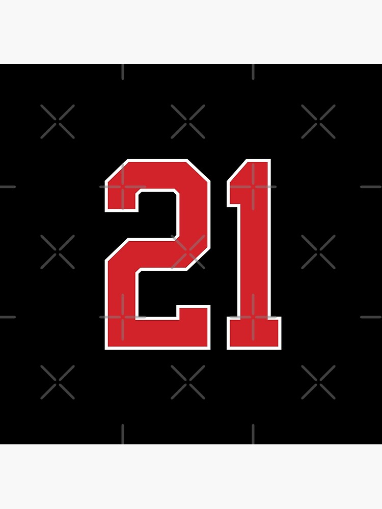 TeeCreations Baseball Number 21 #21 Baseball Shirt Jersey Favorite Player Biggest Fan Sticker