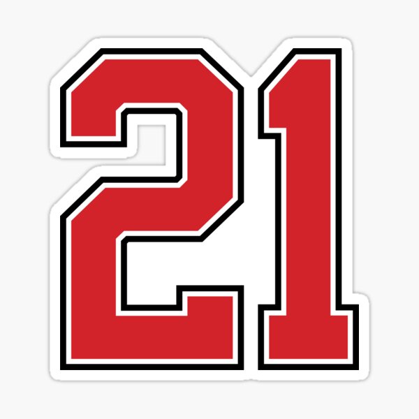 Basketball Number 21 Stickers for Sale